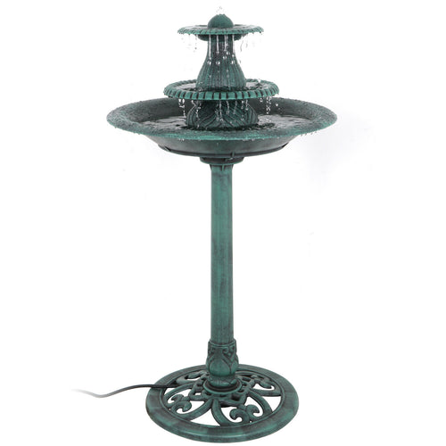 Outdoor Freestanding Bird Bath Water Fountain