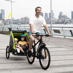 Foldable 3 in 1 Kids Bike Trailer Wagon Cart