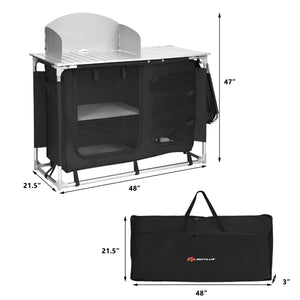 Large Portable Outdoor Camping Kitchen Cook Table Station