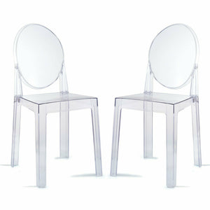 Transparent Oval Clear Acrylic Plastic Vanity Desk Chair 4x