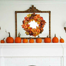 Load image into Gallery viewer, Festive Autumn / Fall Pumpkin Leaves Door Wreath