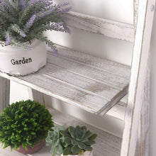 Load image into Gallery viewer, Foldable Wall White Ladder Bookcase Shelf