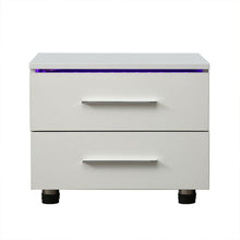 Load image into Gallery viewer, Luxurious Modern LED Bedside Nightstand Drawer Storage Table