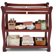 Load image into Gallery viewer, Wooden Baby Diaper Changing Station Storage Table