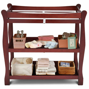 Wooden Baby Diaper Changing Station Storage Table
