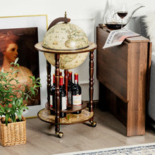 Load image into Gallery viewer, Premium Freestanding Vintage Globe Wine Bar Stand Cart