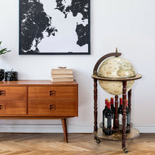 Load image into Gallery viewer, Premium Freestanding Vintage Globe Wine Bar Stand Cart