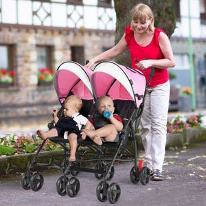 Large Lightweight Easy Rolling Double Side By Side Baby Stroller
