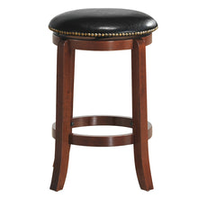 Load image into Gallery viewer, Wooden Rustic Cushioned Leather Counter Bar Stool