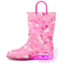 Load image into Gallery viewer, Heavy Duty Kids Light Up Rubber Rain Boots