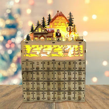 Load image into Gallery viewer, Large Wooden Christmas Advent Countdown Calendar