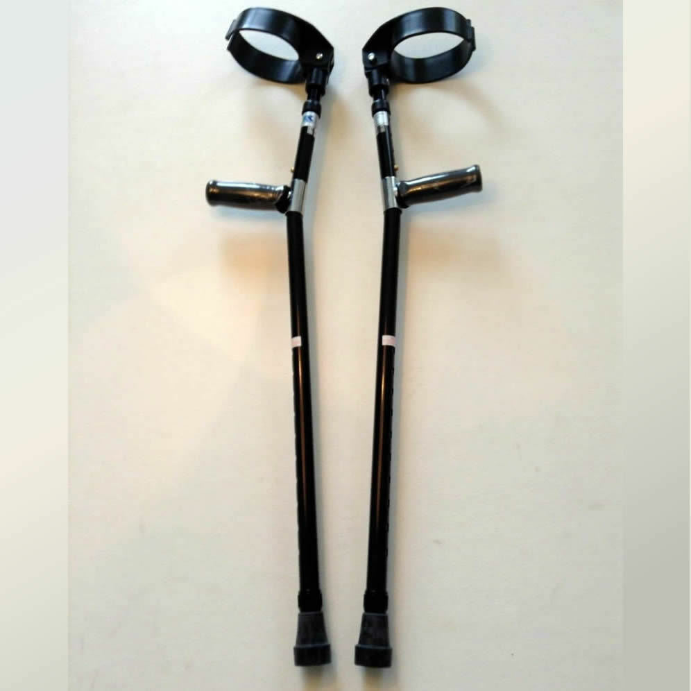 Lightweight Black Forearm Walking Crutches