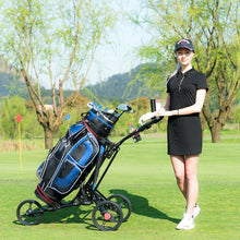 Load image into Gallery viewer, Large Heavy Duty Golf Walking Push Bag Cart