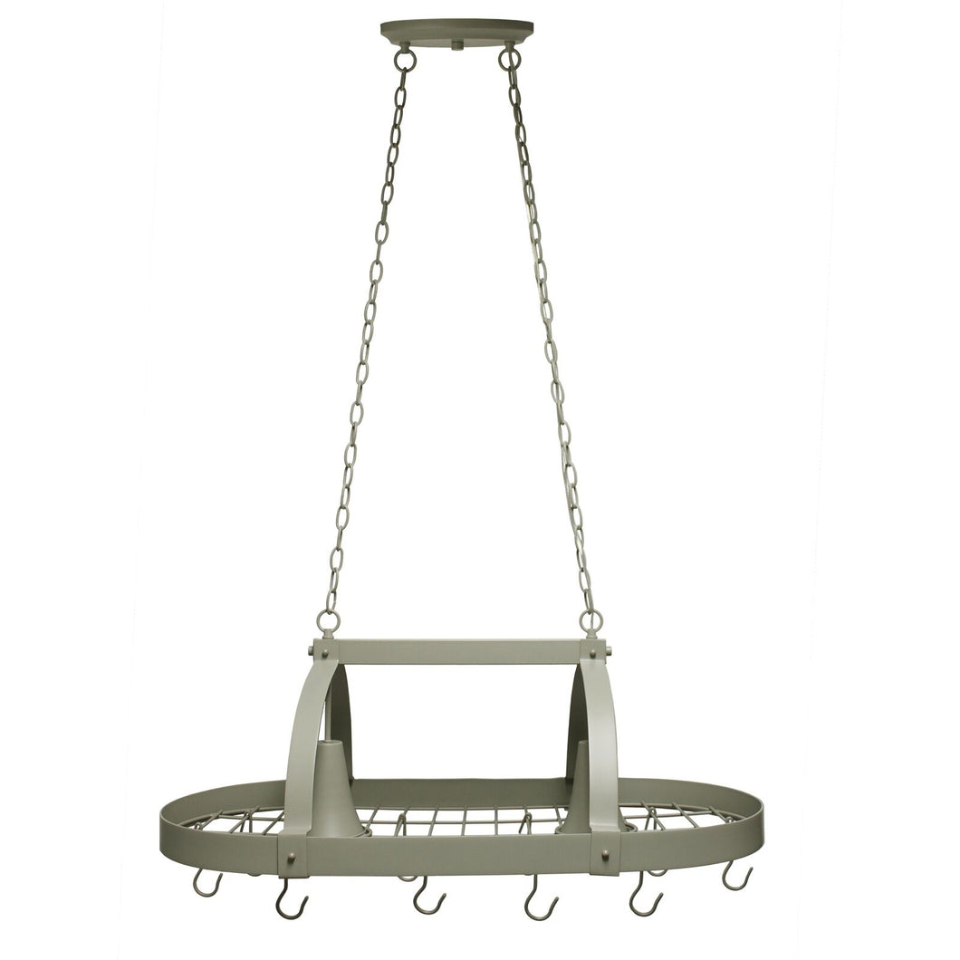 Lighted Ceiling Hanging Pot And Pan Organizer Kitchen Rack