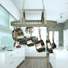 Load image into Gallery viewer, Lighted Ceiling Hanging Pot And Pan Organizer Kitchen Rack