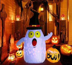 Halloween Outdoor Inflatable Blow Up Ghost With LED Lights 5 Ft