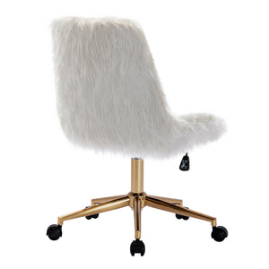 Luxurious Rolling Faux Fur Fuzzy Desk Chair