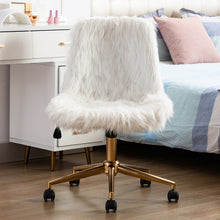 Load image into Gallery viewer, Luxurious Rolling Faux Fur Fuzzy Desk Chair