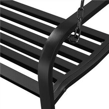 Load image into Gallery viewer, Modern Classic Outdoor Hanging Patio Black Porch Bench Swing