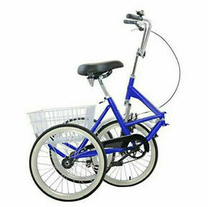 Deluxe Folding Adult Three Wheel Tricycle Bike With Basket 20"